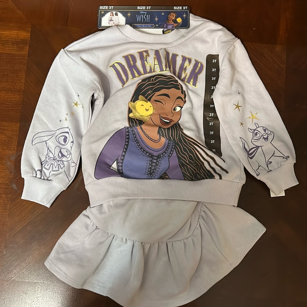 Disney Wish 2Piece Skort Set size 3T brand new with tags